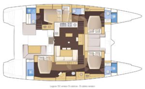 Yachtlayout Lagoon 52F “My One”