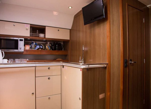kitchen motor yacht charter bavaria 43 ht sport mallorca