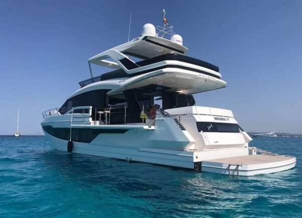 outside motor yacht charter galeon 640 fly mallorca