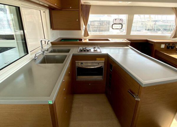 kitchen catamaran lagoon 450 f 2018 bareboat charter mallorca