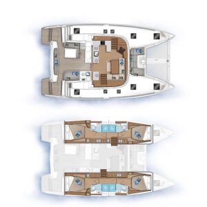 Yachtlayout Lagoon 46 (2022) 4 cabin + crew cabin
