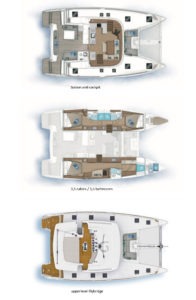 Yachtlayout Lagoon 46 “Aurora ” owner version 3 cabins + crew cabin