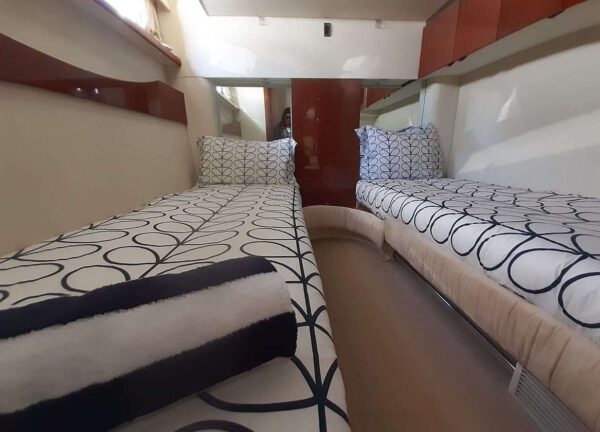 two bed cabin fairline targa 52 lady g charter yacht mallorca