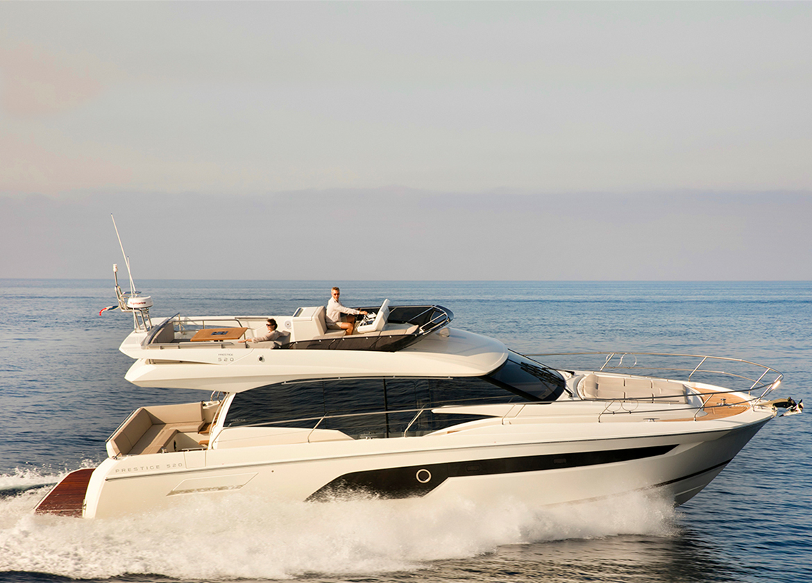 motor yacht prestige 520 on the sea