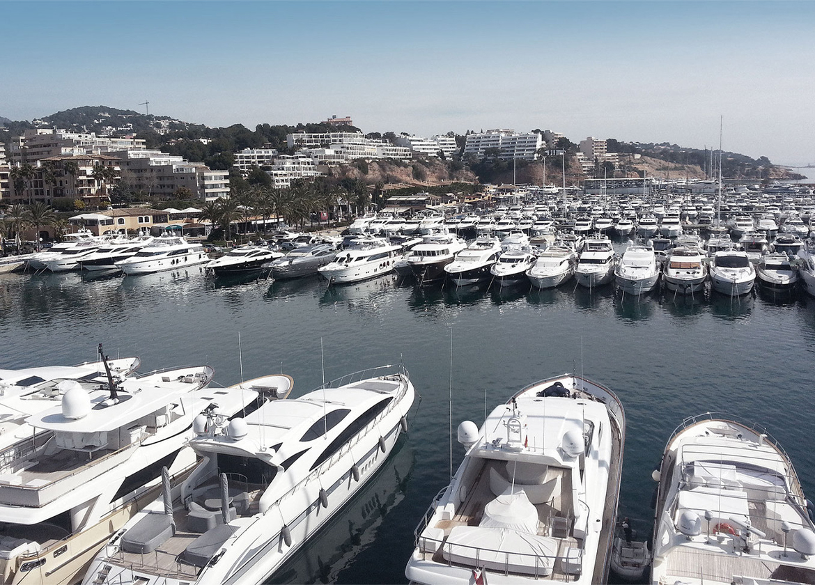 yachts in the port in mallorca