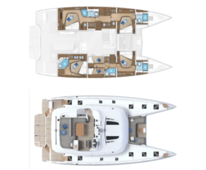 Yachtlayout Lagoon 55 (2023) 5 cabins + crew cabin
