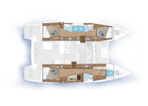 Yachtlayout Lagoon 46 (2023) owner version 3 cabins + crew cabin