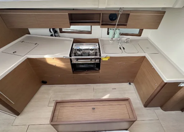 sailing yacht oceanis 46.1 sophia kitchen