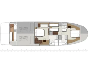 Yachtlayout Prestige 630 Flybridge „Mavi Mar”