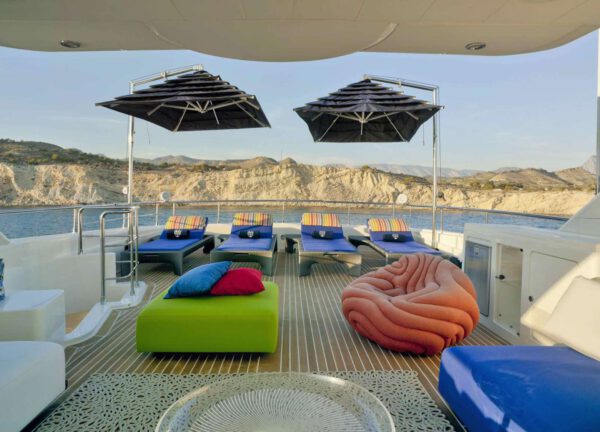 sun deck lounge mega yacht crn 130 bunker charter