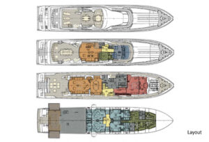 Yachtlayout CRN Ancona 130 “BUNKER”