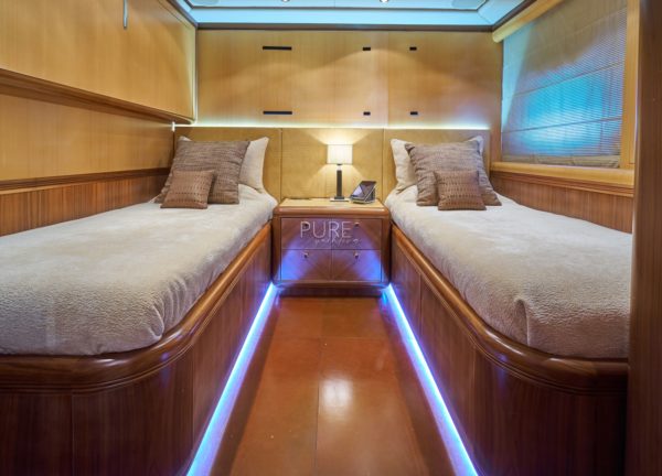 twin cabin luxury yacht mangusta 130 shane balearic islands