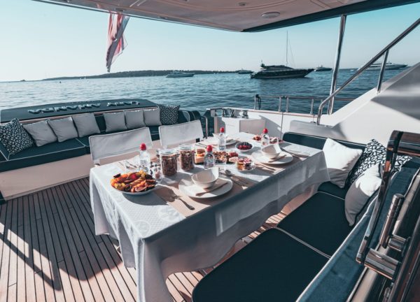 Upperdeck seating Luxury Yacht lady amanda south france