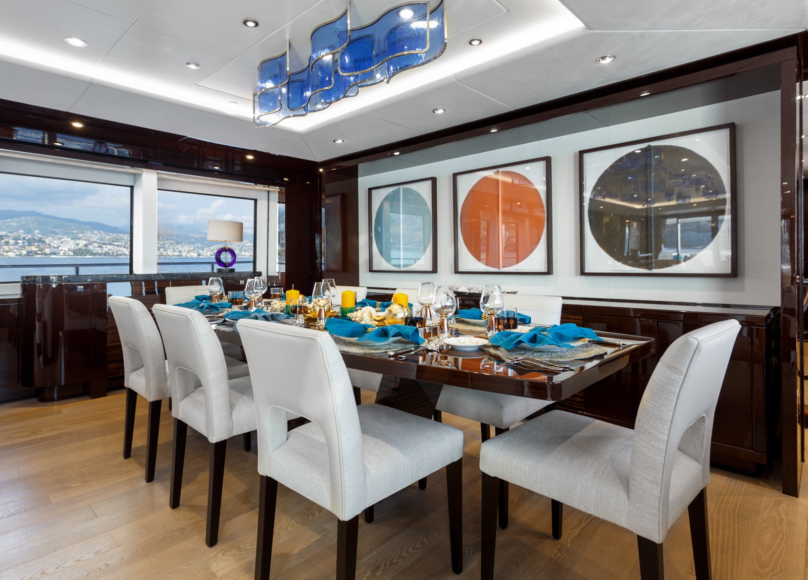 dining table luxury yacht sunseeker 131 lady m