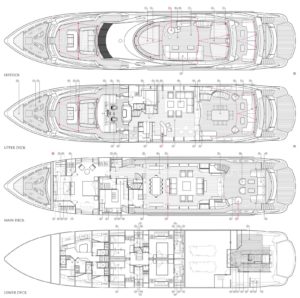 Yachtlayout Sunseeker 131 “Lady M”