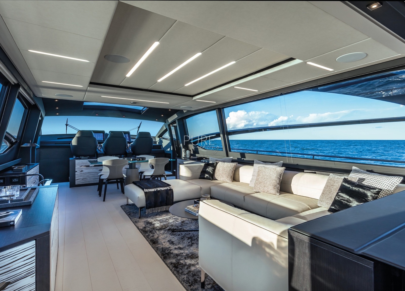 lounge luxury yacht pershing 8x beyond balearic islands