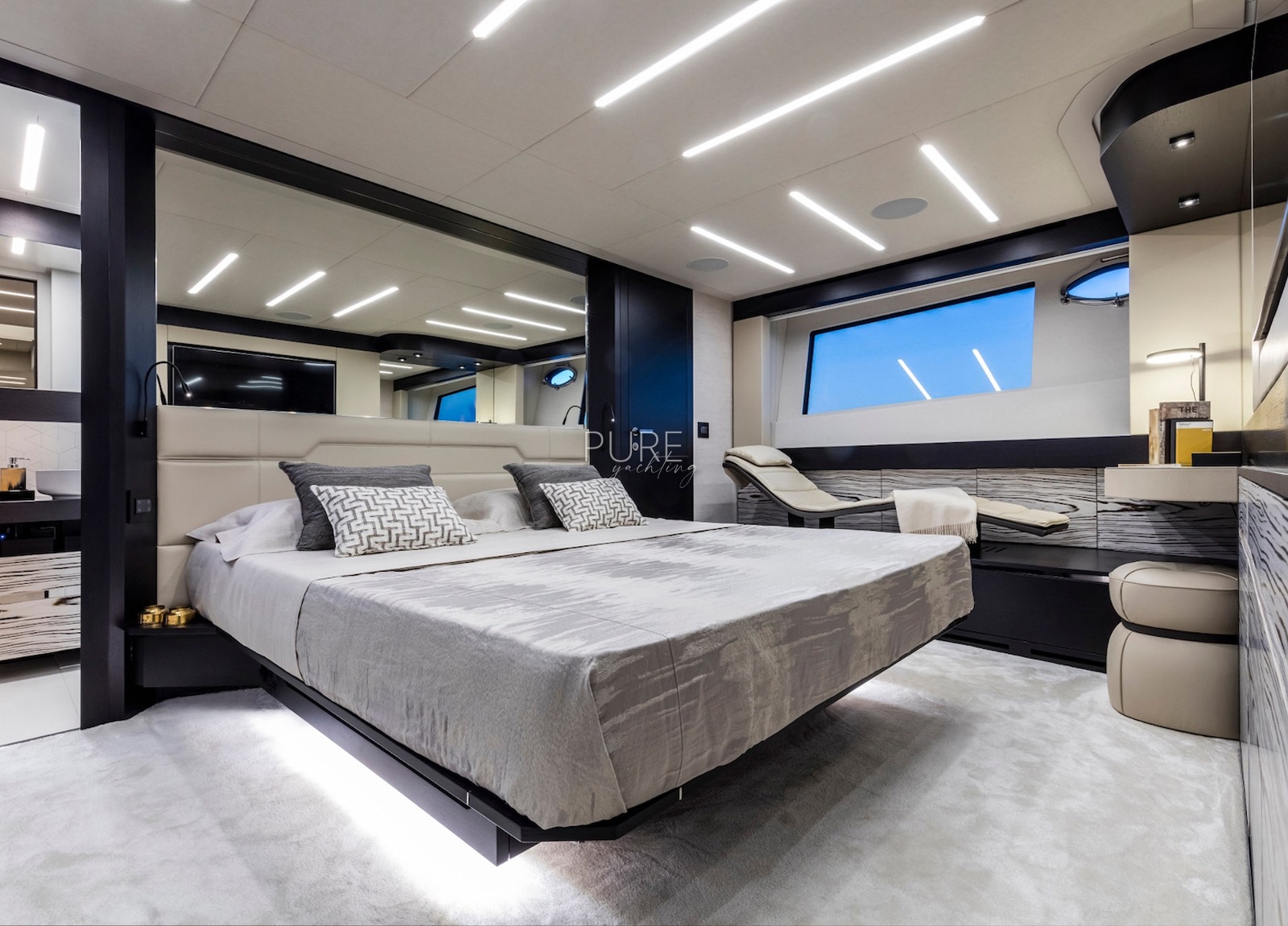 vip cabin luxury yacht pershing 8x beyond balearic islands