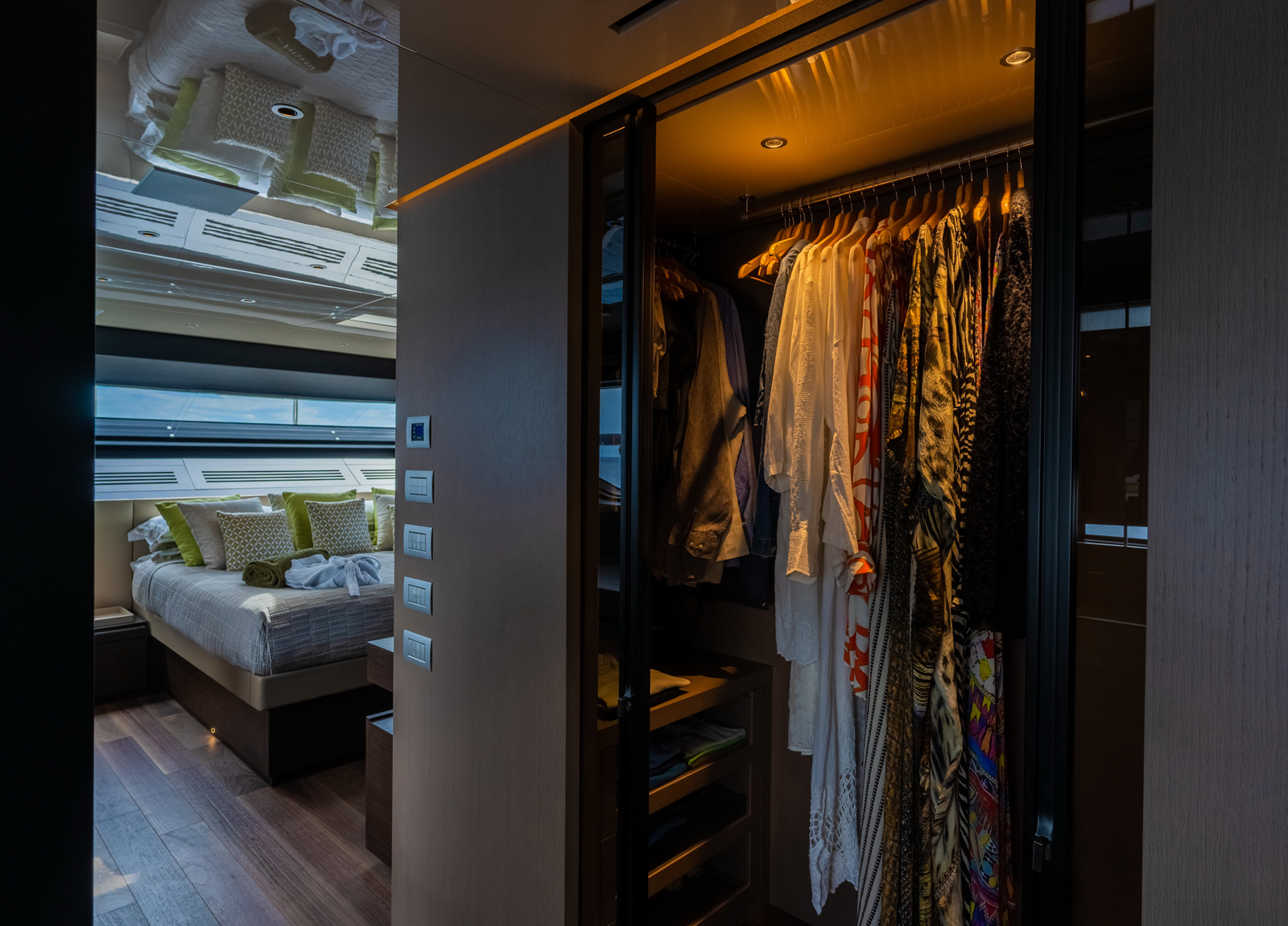 closet luxury yacht sanlorenzo sl102 asymmetric noor ii