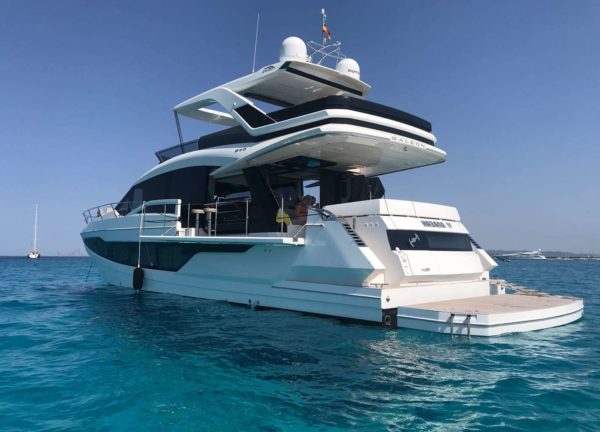 luxury yacht galeon 640 fly habana iv balearic islands rear