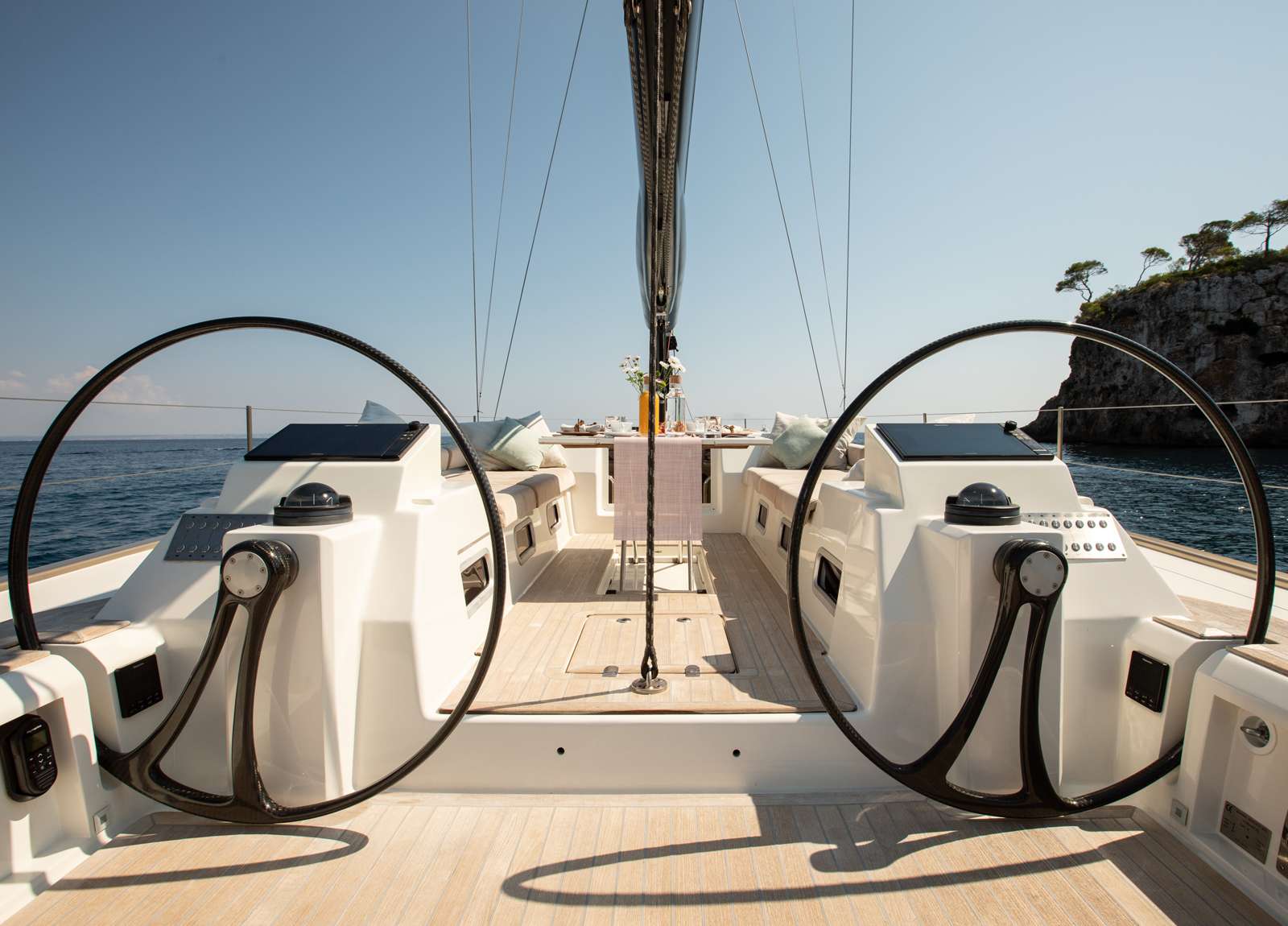 steering wheels sailing yacht luxury charter miayabi balearic islands