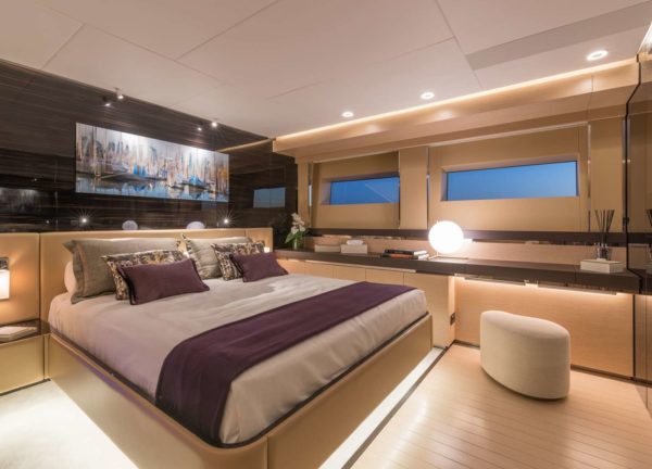 master cabin luxury yacht rossinavi 50m lel charter