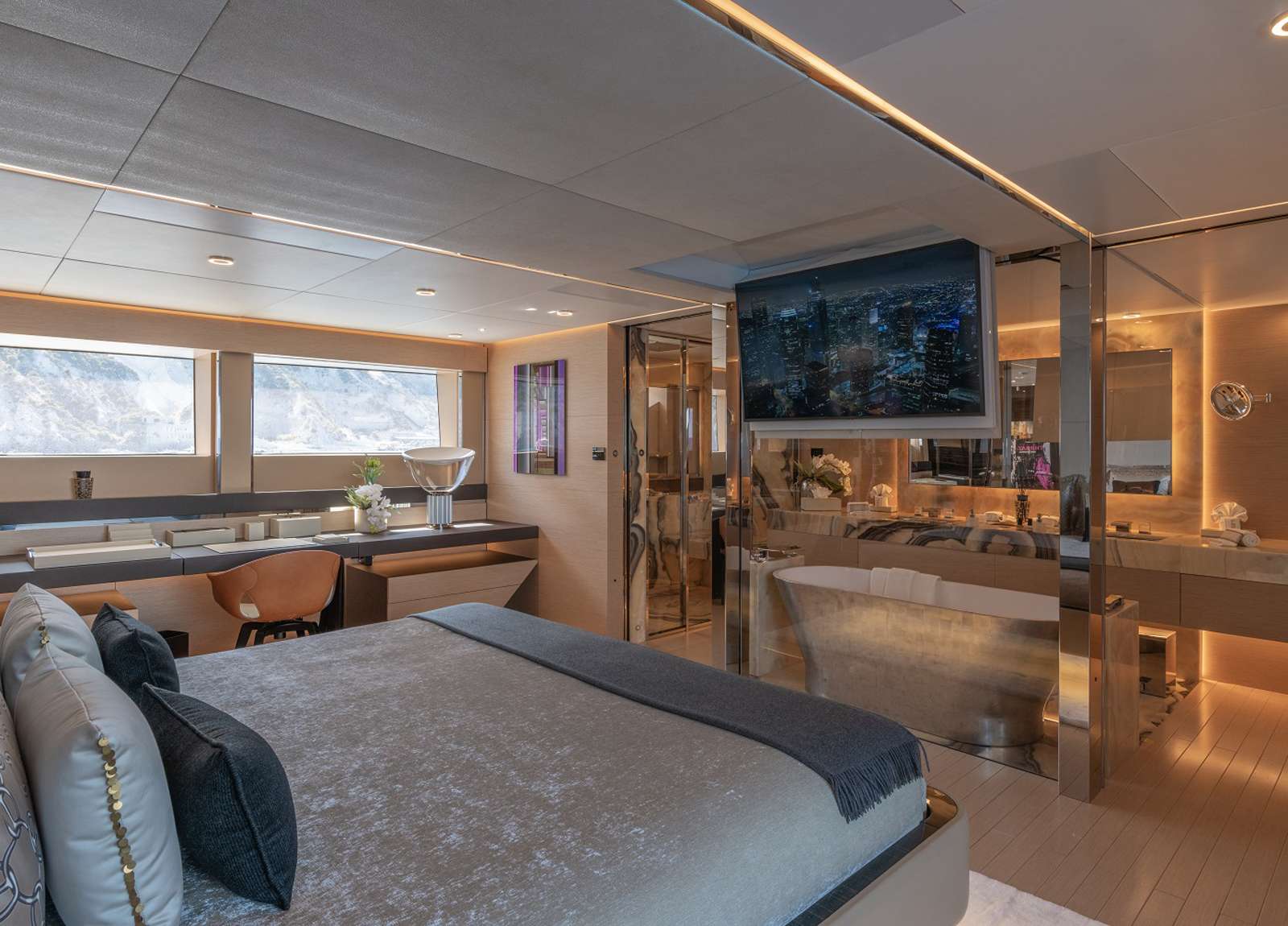 vip kabine luxusyacht rossinavi 50m lel charter