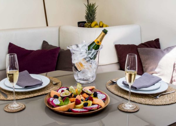 dining table luxury sailing yacht trehard 30m aizu western mediterranean