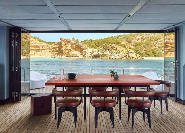 dining table luxury catamaran sunreef supreme 68 midori spain