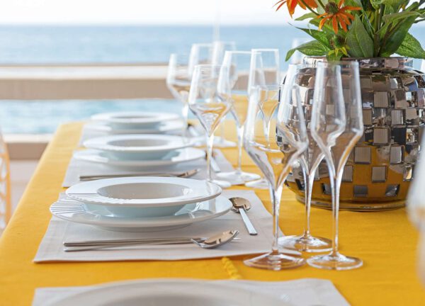 dining table luxury catamaran bali 5 4 babalu greece