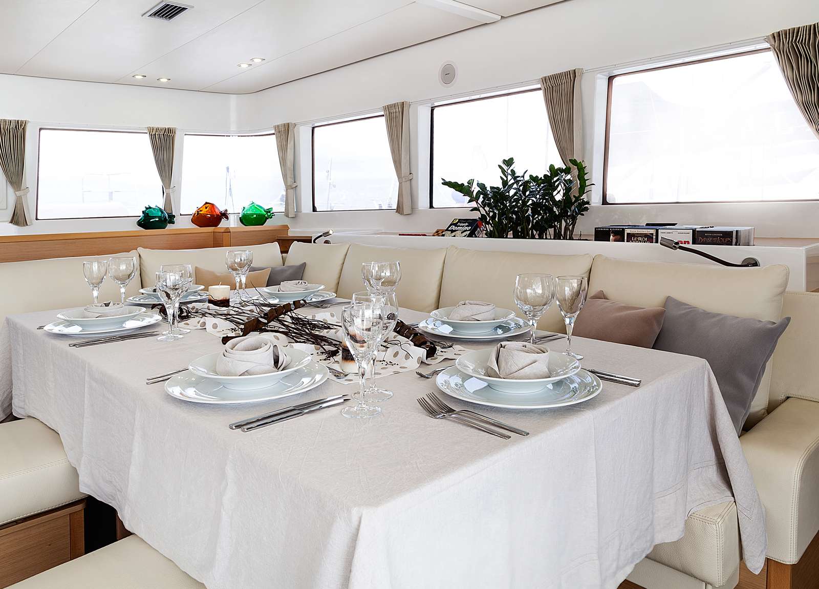 dining table luxury catamaran lagoon 620 nova greece