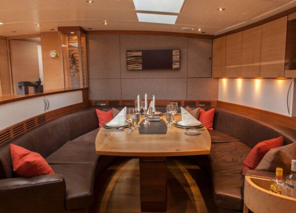 luxury sailing yacht opus 68 helene dining table