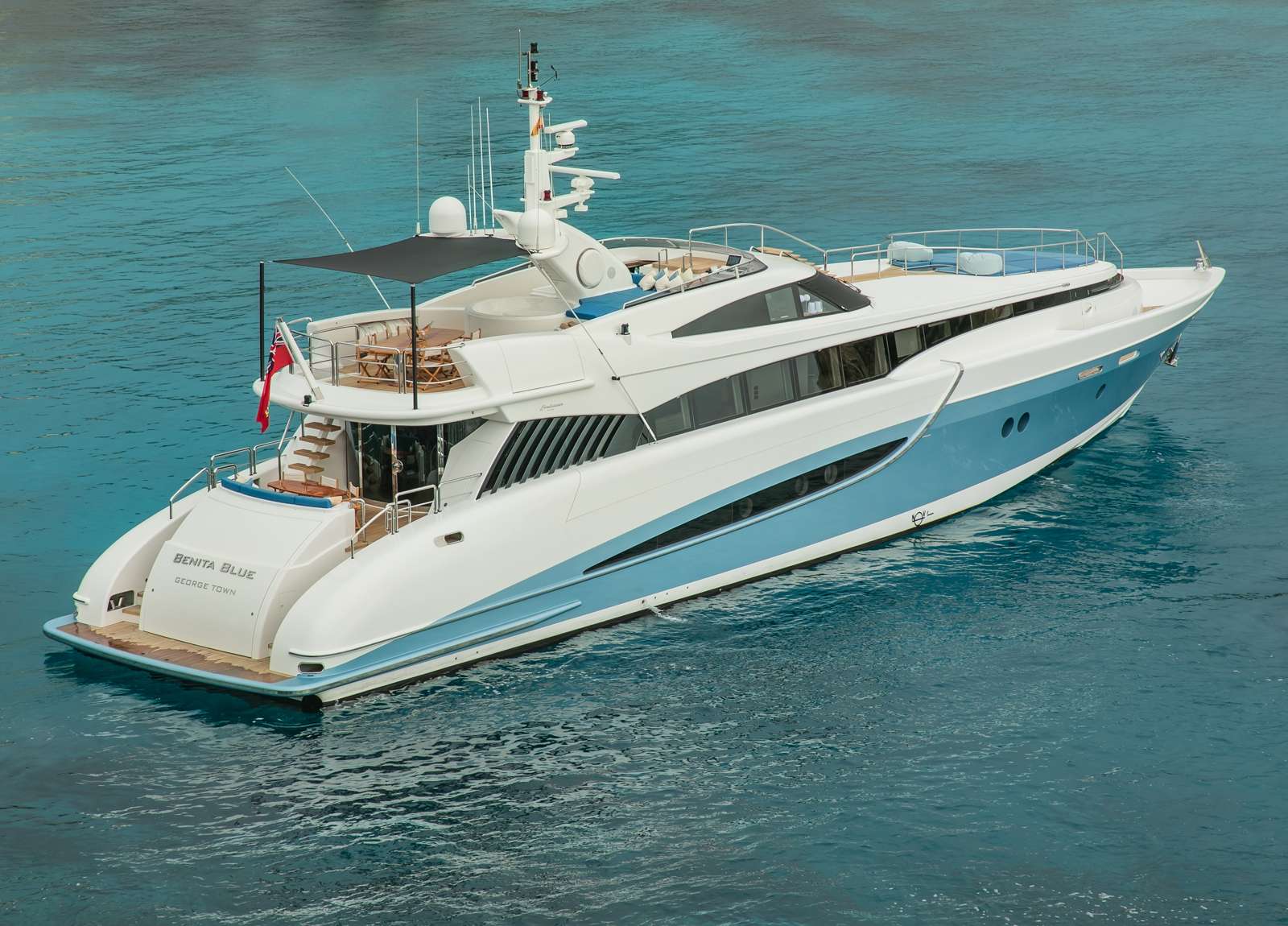 charter luxury yacht 34m benita blue balearic islands