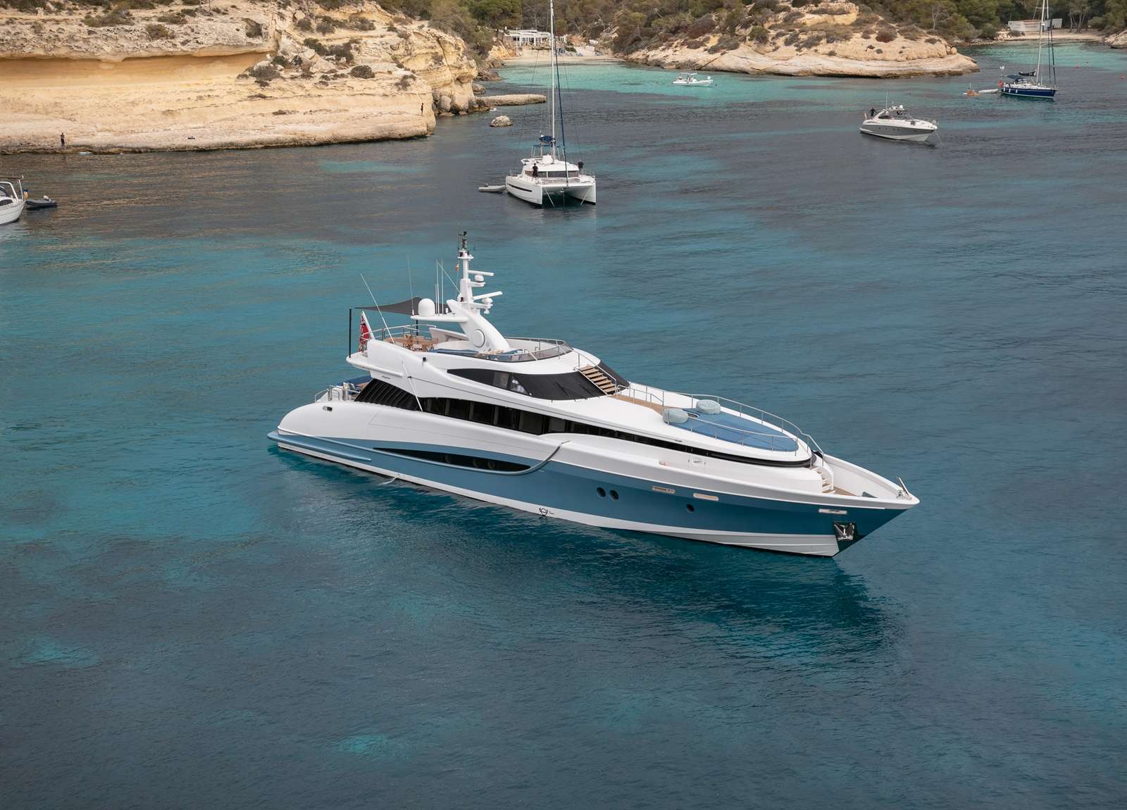 charter luxury yacht 34m benita blue balearics