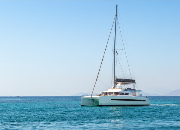 charter catamaran greece bali 54 license to chill navigation