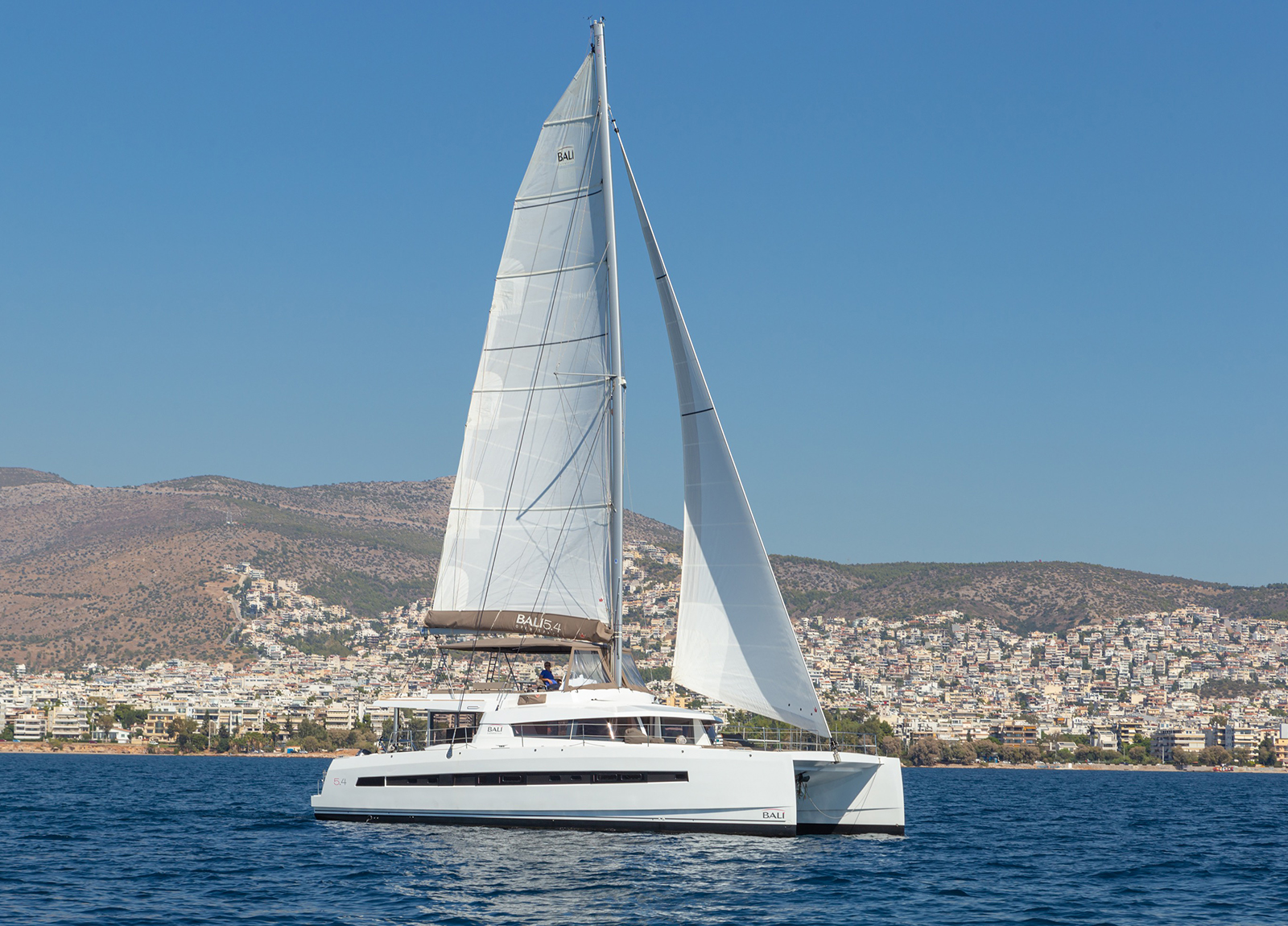 charter catamaran greece bali 54 license to chill sail