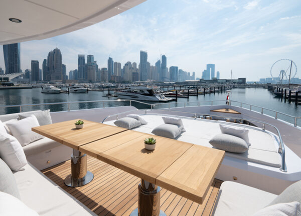 charter yacht majesty 120 olivia bow lounge