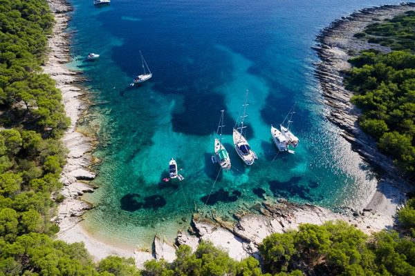 Croatia Aerial View Otok Žirje, Luftaufnahme Zirje Bucht, Šibe