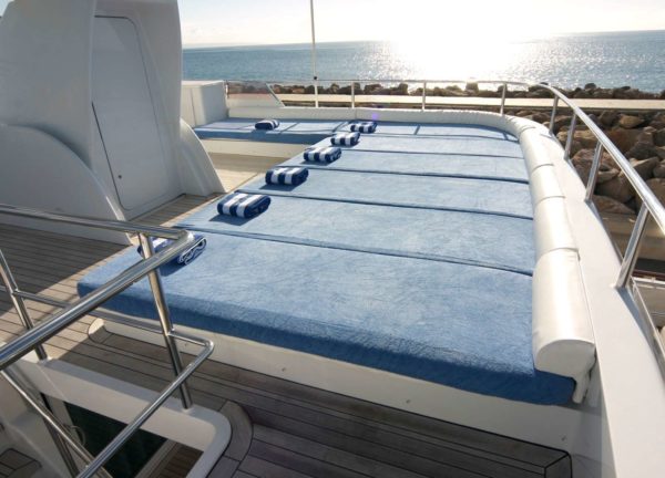 sunbeds luxury yacht heesen 35 balearic islands