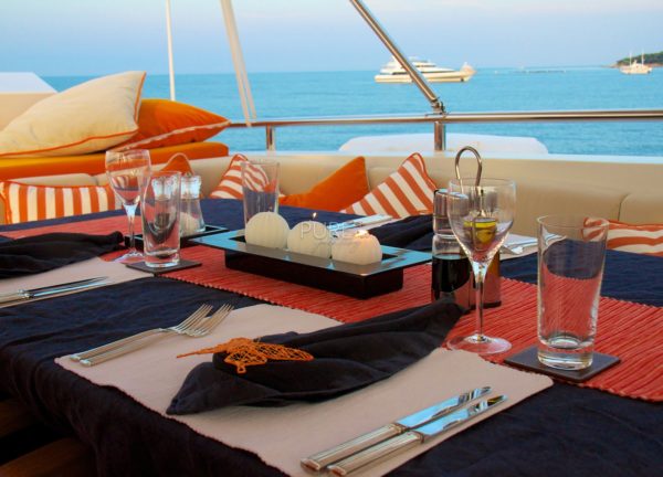 dining table luxury yacht heesen 28m heartbeat of life spain