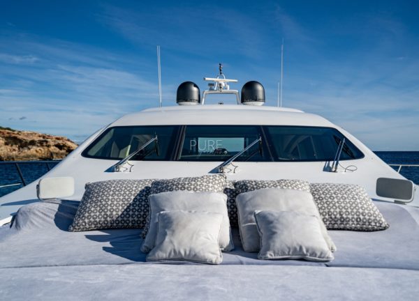 luxury yacht mangusta 92 five stars balearic islands sunbeds