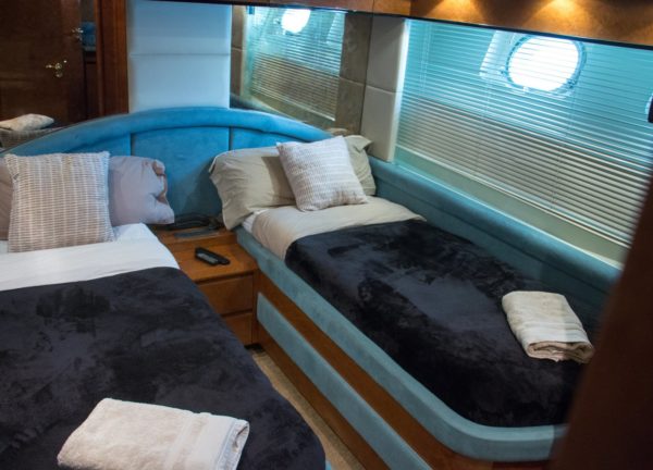 twin bed cabin luxury yacht mochi craft 85 leigh