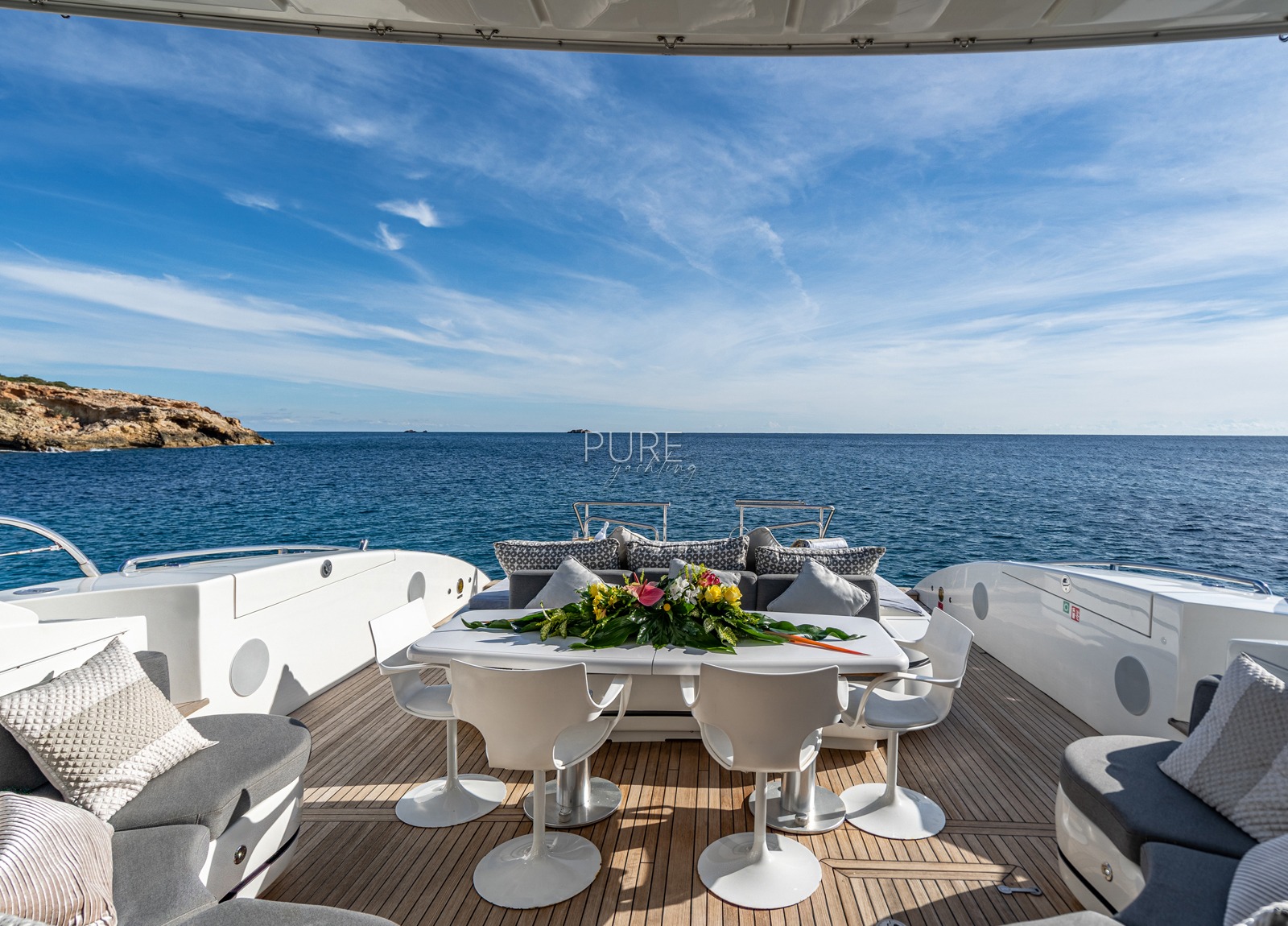 upperdeck luxury yacht mangusta 92 five stars balearics