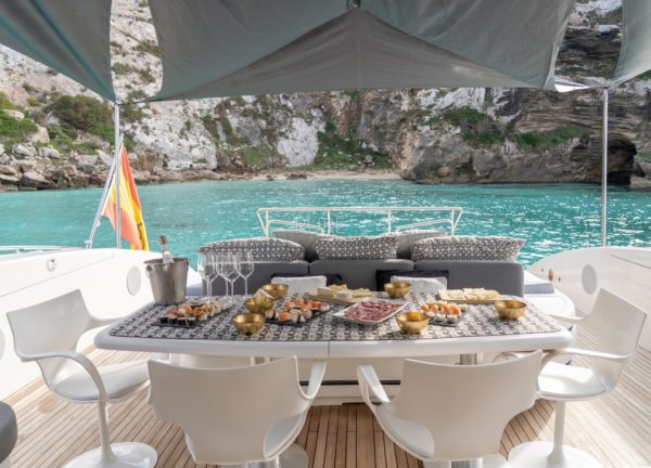 upperdeck seating luxury yacht mangusta 92 five stars balearics