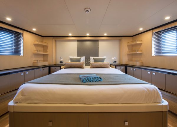 vip cabin luxury yacht vanquish 82 sea story balearic islands