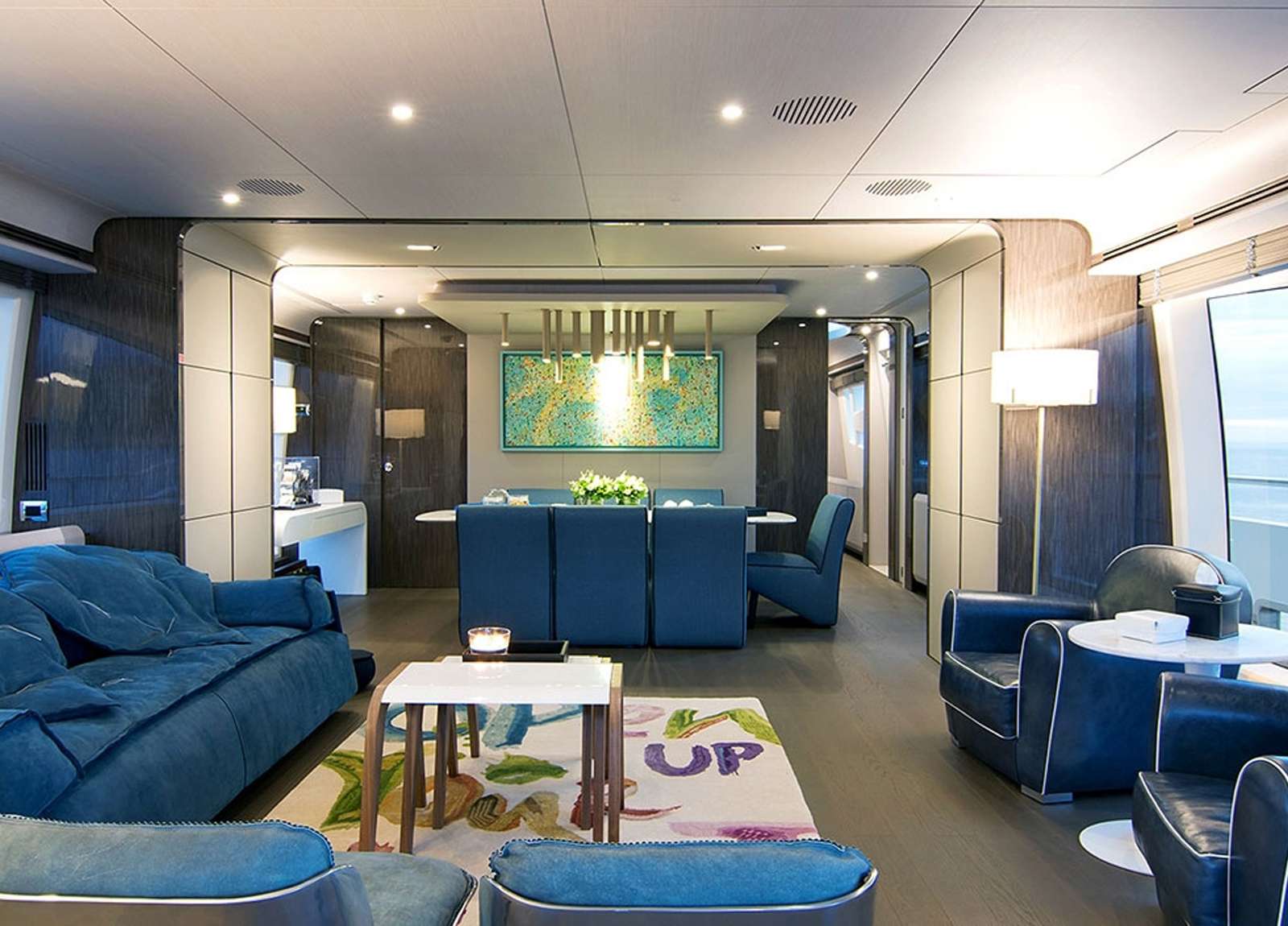 livingroom Luxury Yacht azimut 95 memories too