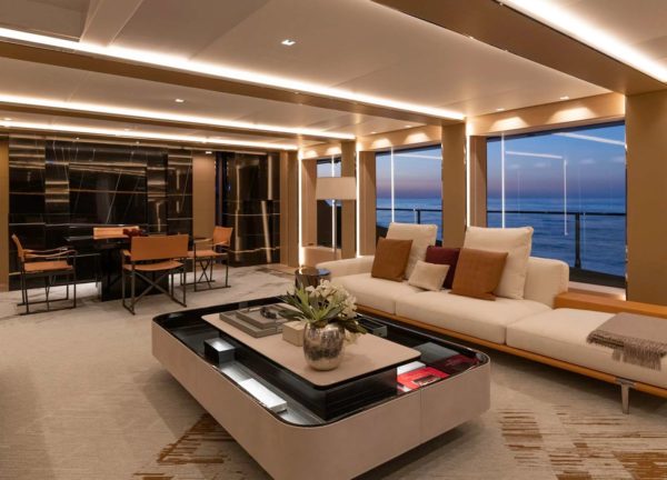 lounge luxury yacht rossinavi 50m lel charter