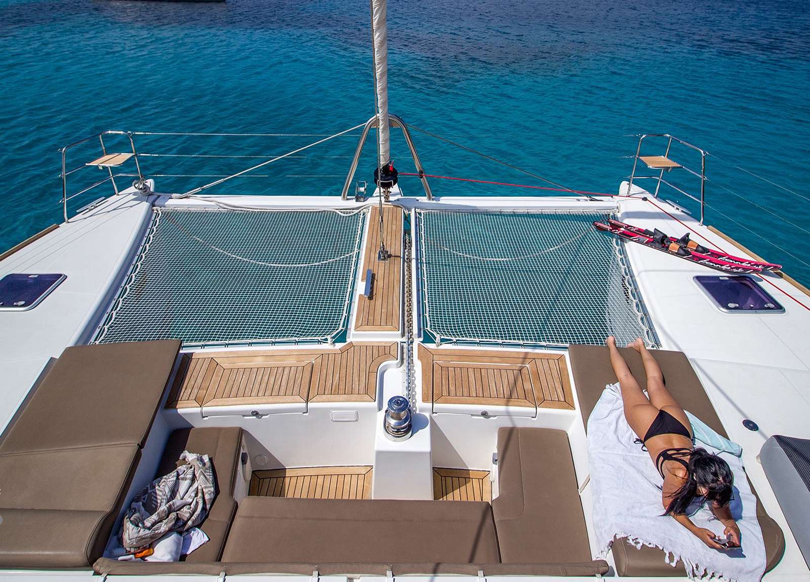 rear luxury catamaran lagoon 560 s2 moya greece