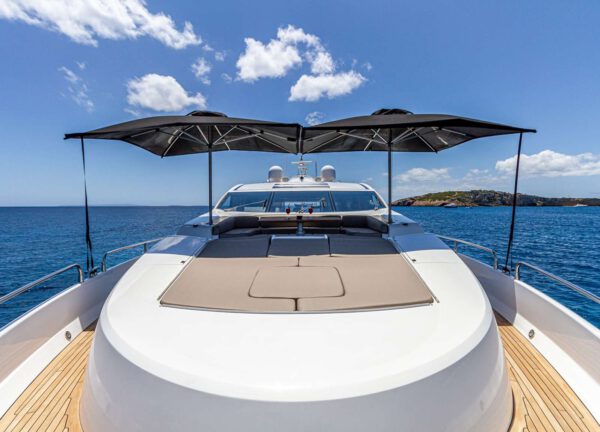 bow luxury yacht sunseeker predator 84 basad balearic islands