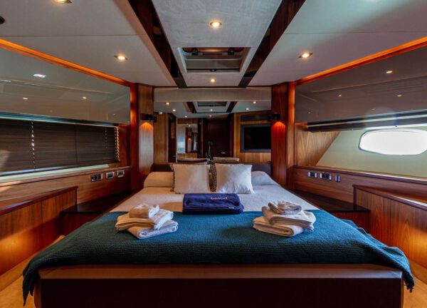 vip cabin luxury yacht sunseeker predator 84 basad balearic islands