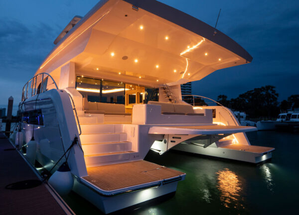 charter yacht silent dream night